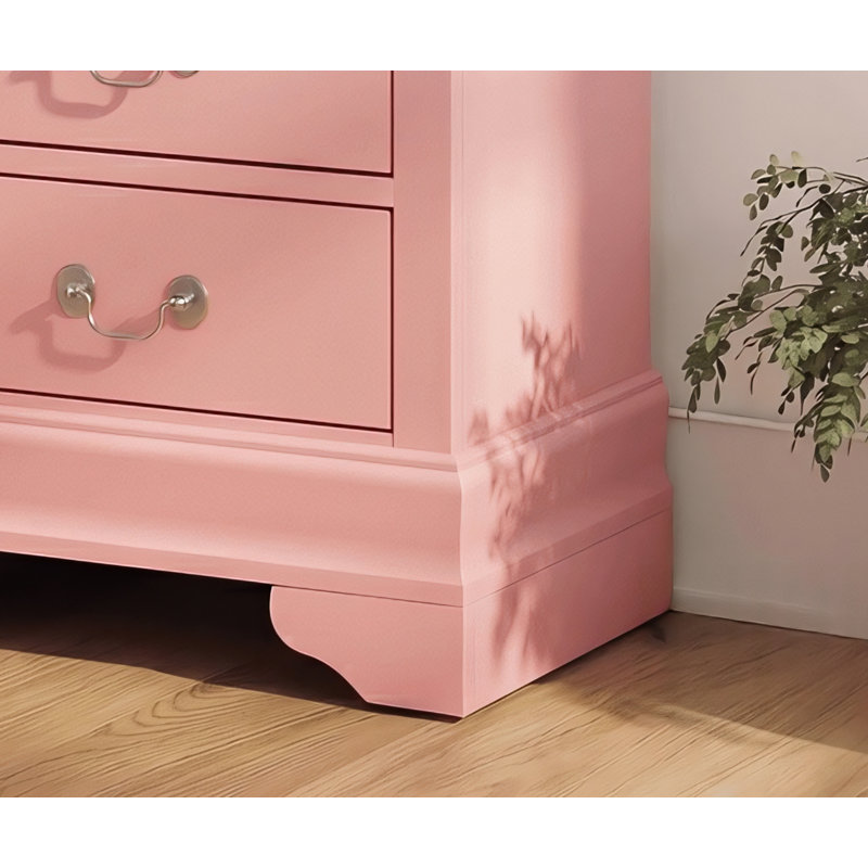Ensemble de 2 tables de chevet 2 tiroirs Temara, Rose