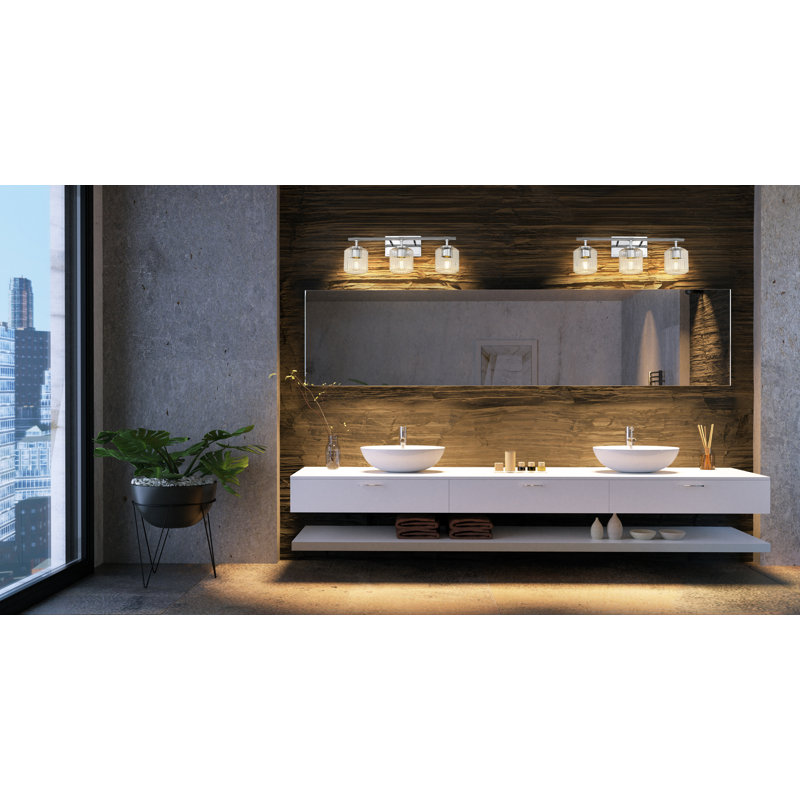 Meuble-lavabo 3 lumières Braggs, Chrome poli