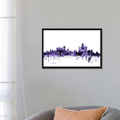 « détroit, michigan horizon » par michael tompsett, impression sur toile tendue