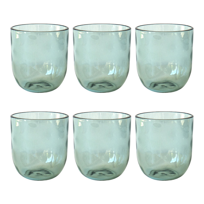 Verre à vin sans pied en acrylique de style rustique - vert recyclé - 16,23 oz., Vert