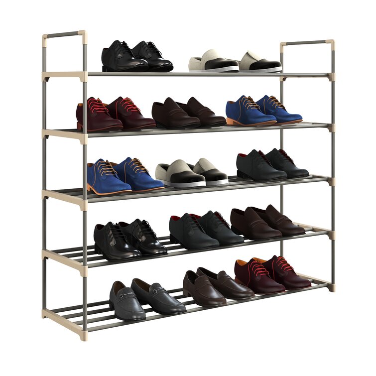 5 Tiers Metal Shoe Rack Organizer Shoe Storage Closet Shelf