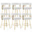 Gray Fleece Decorative Office Chairs With Gold Metal Legs, No Wheels, High - Quality Structure And Fabric Upholstered Side For Dressing Reception, Even Body Support Cushion-1277969961