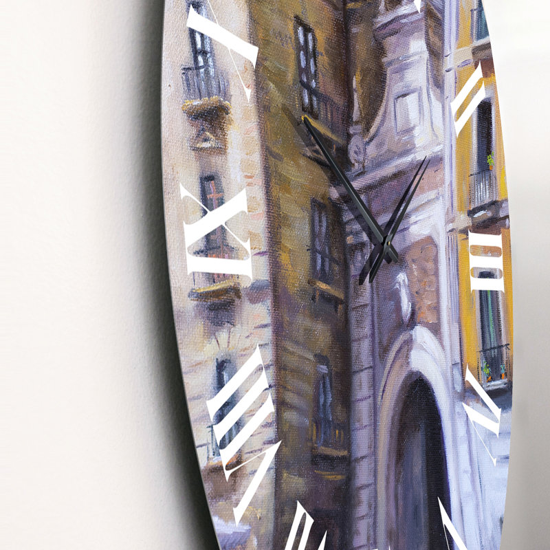 Architectural Arc in Italian City - Colonial Wall Clock, Small