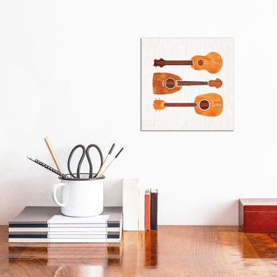 Hawaiian Ukuleles by Modern Tropical - Wrapped Canvas Painting