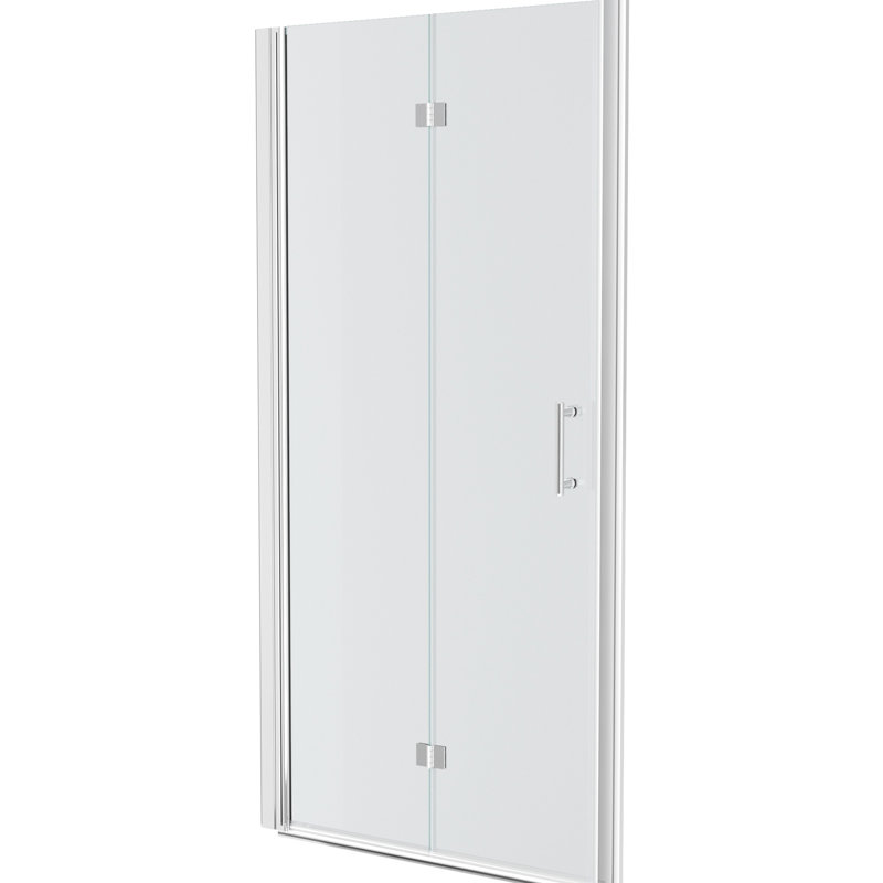 36"W X 72"H Bi Shower Door With Tempered Glass, - Coating, Space Efficient Design Hinge,