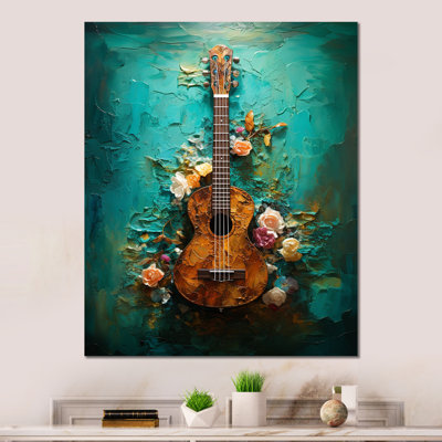 Guitare tropicale, musique euphonique - décoration murale en métal