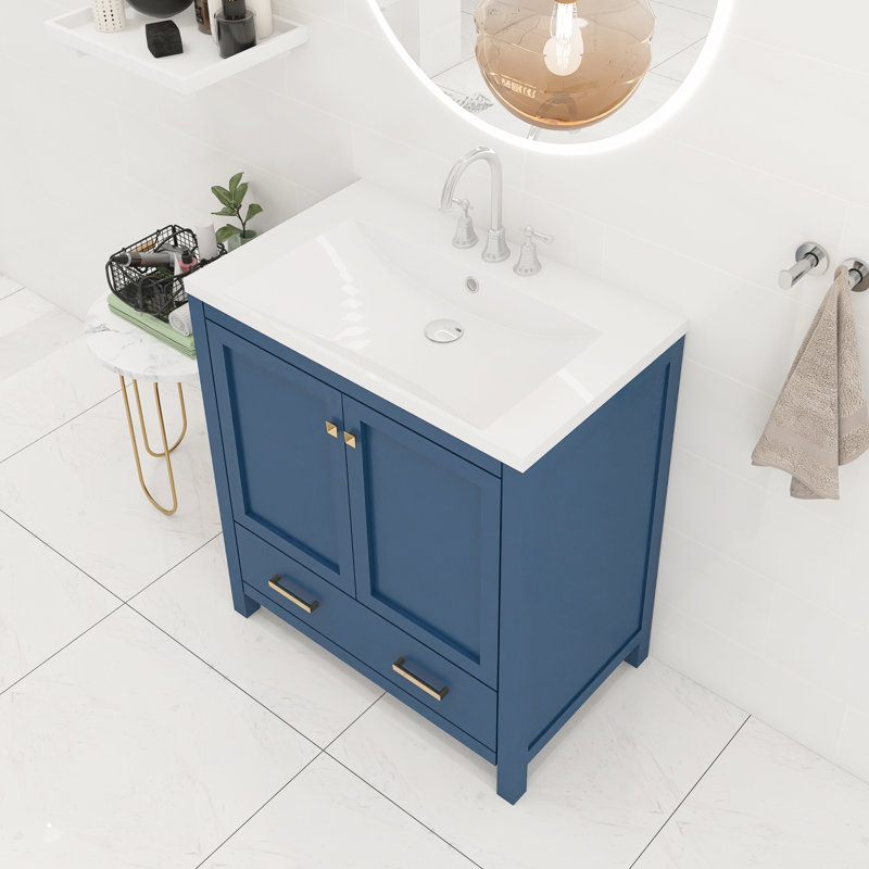 Ensemble de meuble-lavabo simple 30 po Caleiah, Doré