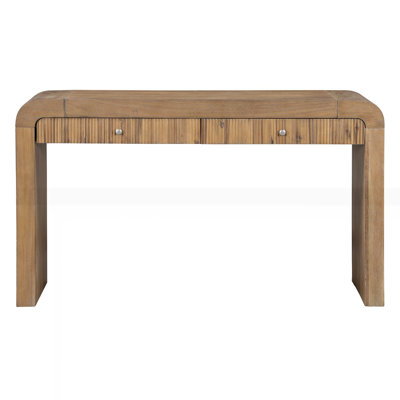 Rustic Console Table with Fluted Drawer Front