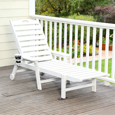 Chaise longue de patio réglable en Hdpe, durable et mobile pour la détente en plein air