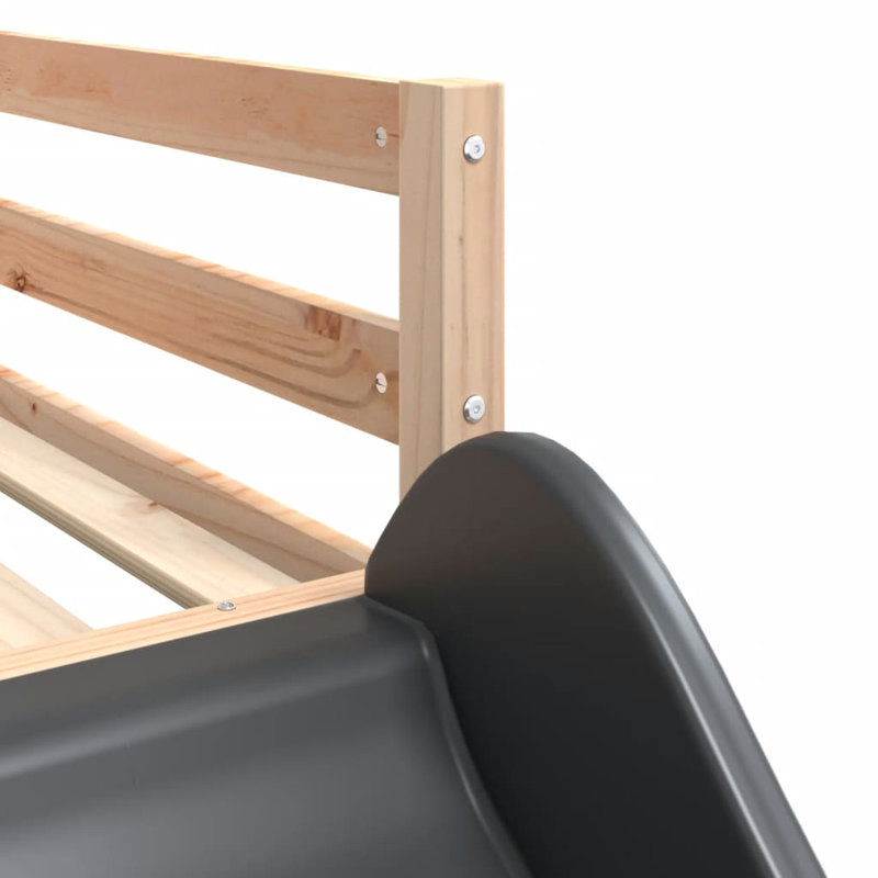 Inness Bunk Bed Themed Beds with Trundle Included, Blue, Natural, Single (90 x 190 cm)