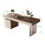 Bureau en métal et acrylique de 63 po avec rangement, poste de travail d'ordinateur de direction moderne-1491781386