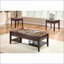 Table basse à plateau relevable en cerisier foncé avec plateau en faux marbre Rangement - idéal pour les salons
