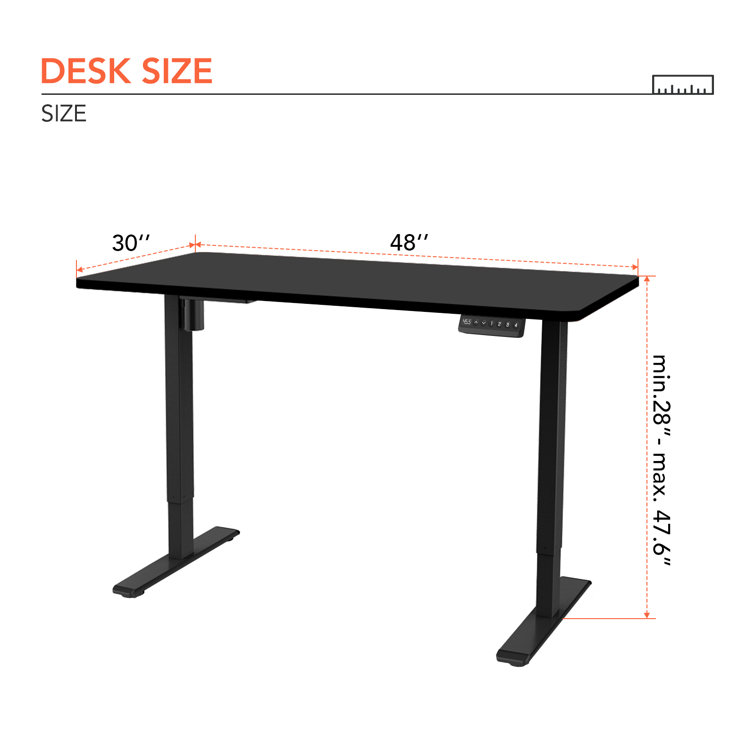 Erminda Height Adjustable Standing Desk with Accessories Inbox Zero Color: Black, Size: 46.4 H x 55'' W x 28'' D