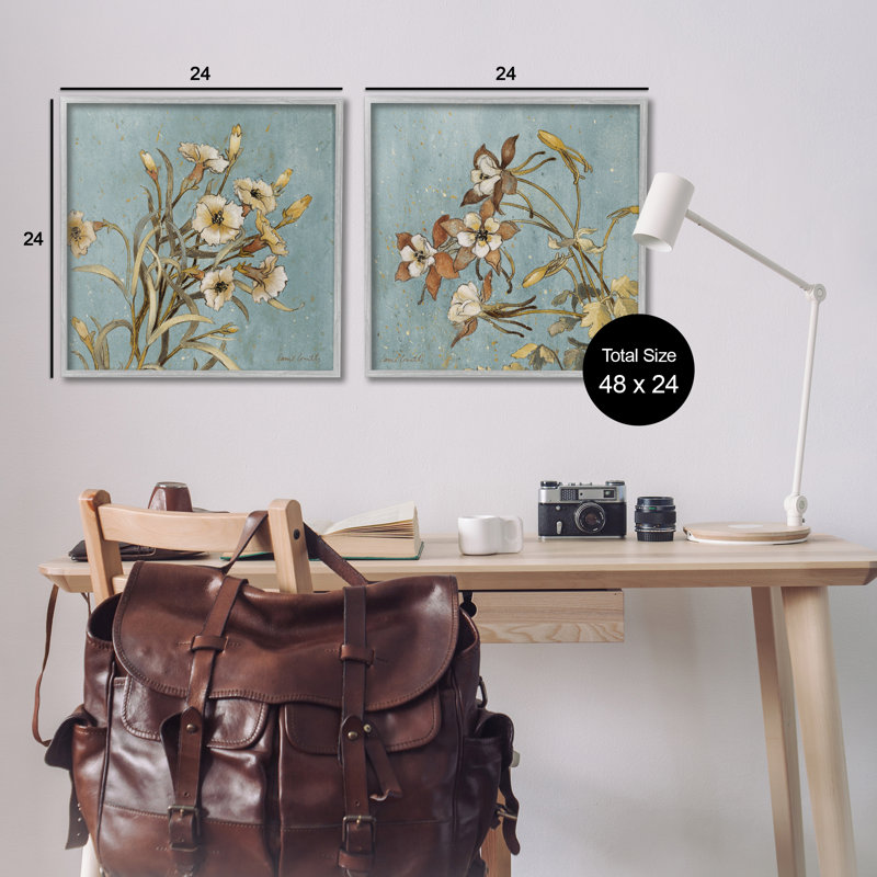 «Traditional Flower Portrait», ensemble de 2 giclées par Lanie Loreth, Estampe numérique Farmhouse, H 24 po x l 24 po