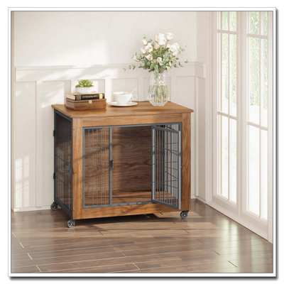 38,6 Mobilier pour cage robuste avec roulettes pour petits chiens