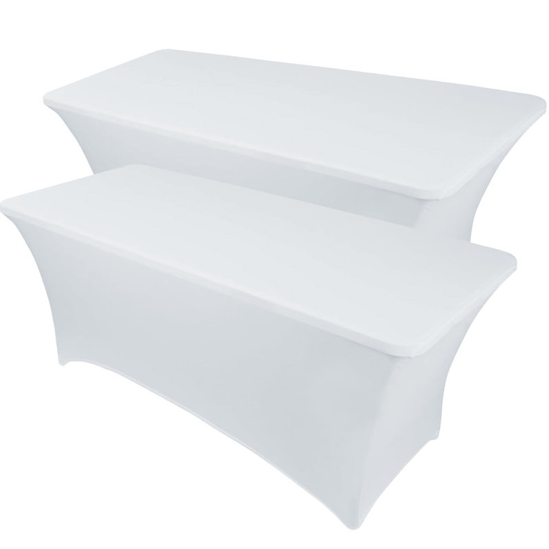 Nappe en polyester extensible Kinta, 60 po x 30 po, Blanc, 2