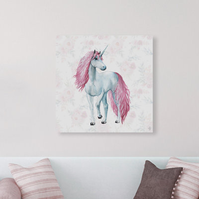 Croteau Croteau Feminine Unicorn - No Frame Print on Canvas