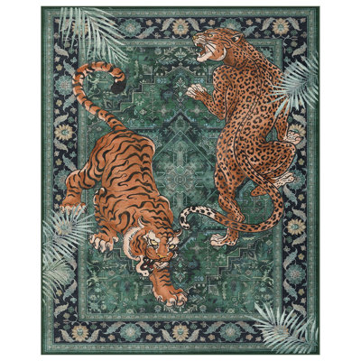 Boho Animal Washable Soft Non Slip Low Pile Indoor Area Rug