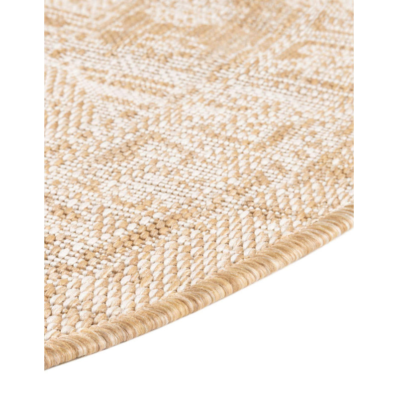 Tapis intérieur / extérieur naturel / beige Arletha Southwestern, Ovale 3 pi 3 po x 5 pi 3 po
