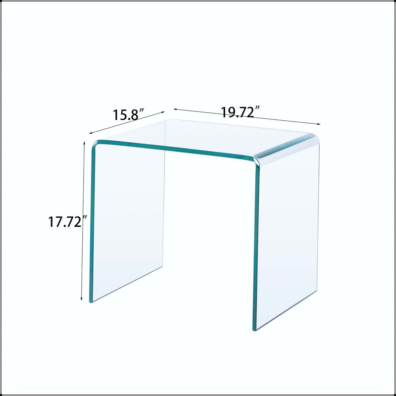 Tempered Clear Glass Side Table