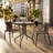 28'' Round Metal Table with Rattan Edging and 2 Rattan Stack Chairs-374904535