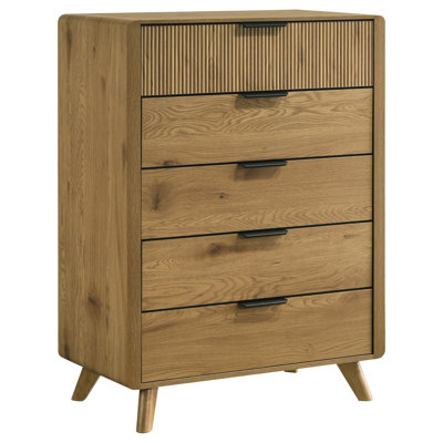 Commode Mid-Century moderne de 33,9 po de largeur, brun