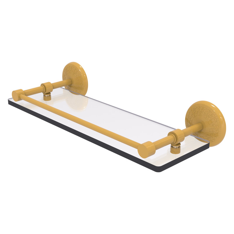 Tablette en verre trempé Yae Carlo, H 3 po x l 16 po x P 5 po, Or espagnol