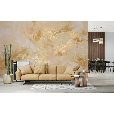 Beige Gold Marble Texture Wallpaper