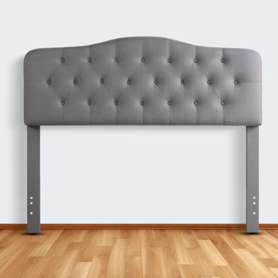 Linen Upholstered Headboard-Modern-Adjustable Height-Button Tufting