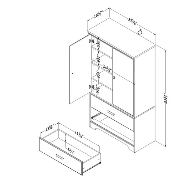 South Shore Versa Manufactured Wood Armoire & Reviews | Wayfair