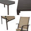 Ensemble de salle à manger 7 pièces pour patio avec table rectangulaire et 6 chaises empilables en polyester enduit de PVC, meubles de jardin