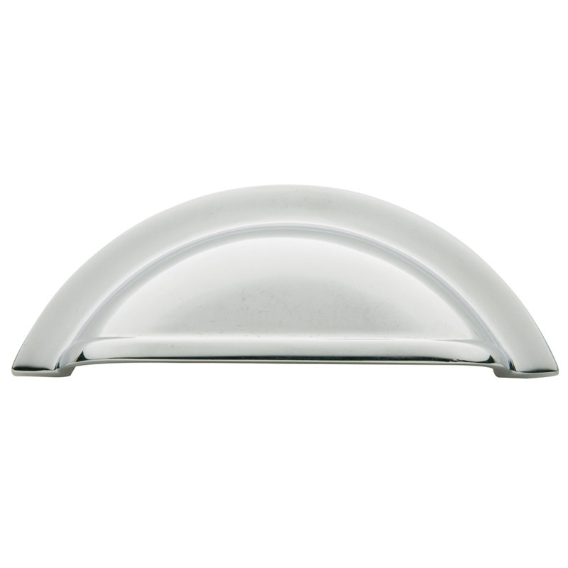 4" Center to Center Cup/Bin Pull, Bright chrome