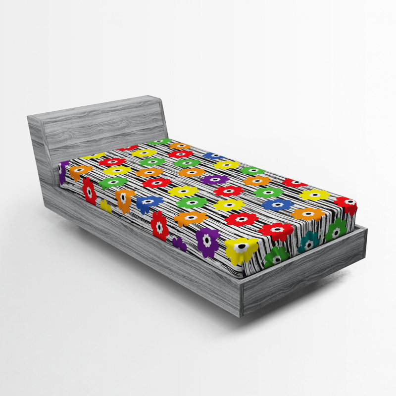 Microfiber Floral Fitted Sheet, Twin XL Fitted Sheet