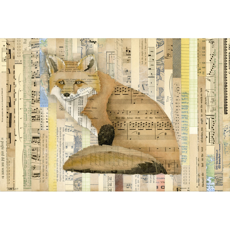 Red Fox Collage II by Nikki Galapon - Wrapped Canvas Print, 30cm H x 46cm W