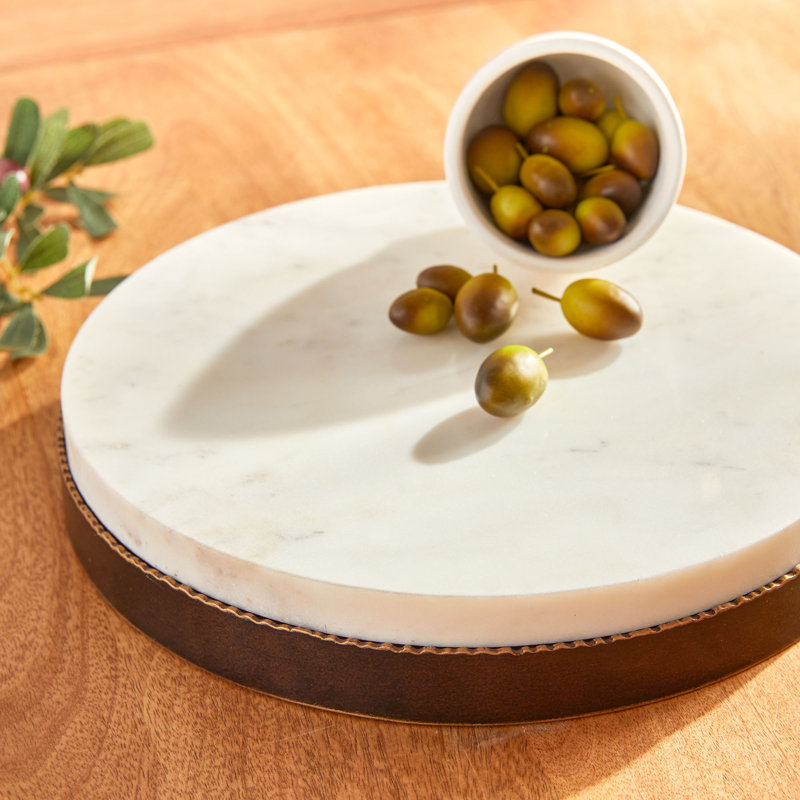 Birch Lane™ Iron and Marble Cheese Board