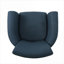 Fauteuil club incurvé de luxe, siège d'appoint rembourré en tissu bleu classique classique pour des espaces confortables