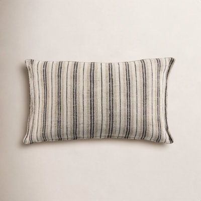 Regent Striped Linen Lumbar Throw Pillow