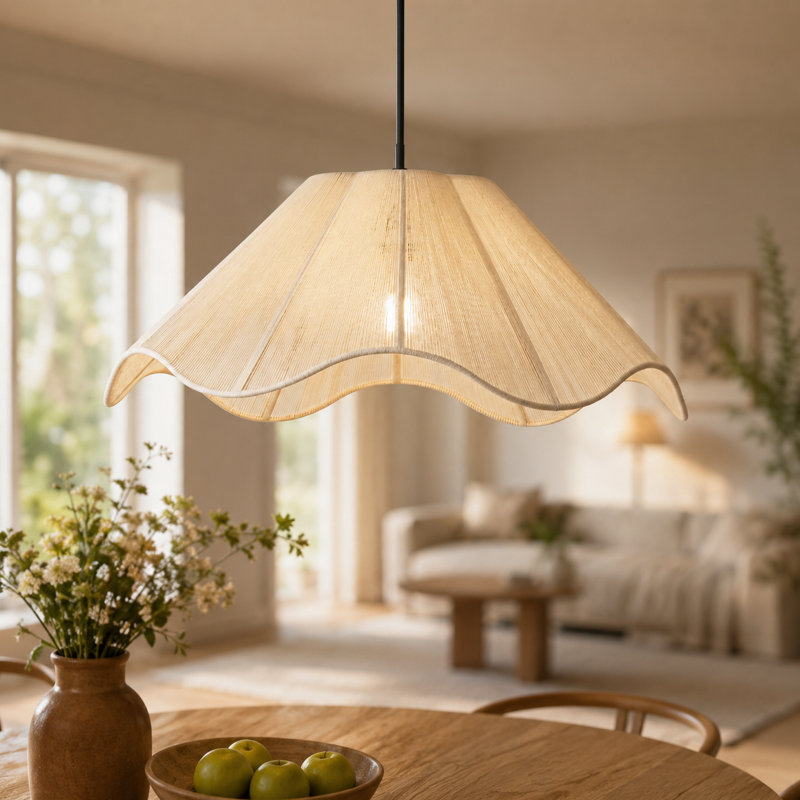 Luminaire suspendu en tissu tressé 1 lumière Atelier
