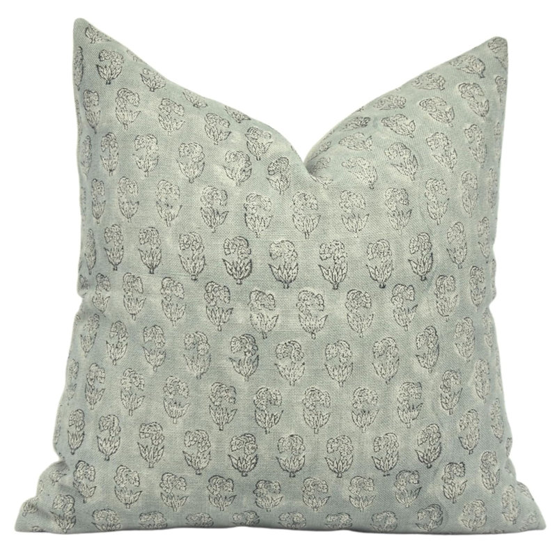Housse de coussin en lin naturel à motif de blocs de lin, coussin décoratif Boho, super étoile à fermeture à glissière - 14 po x 14 po