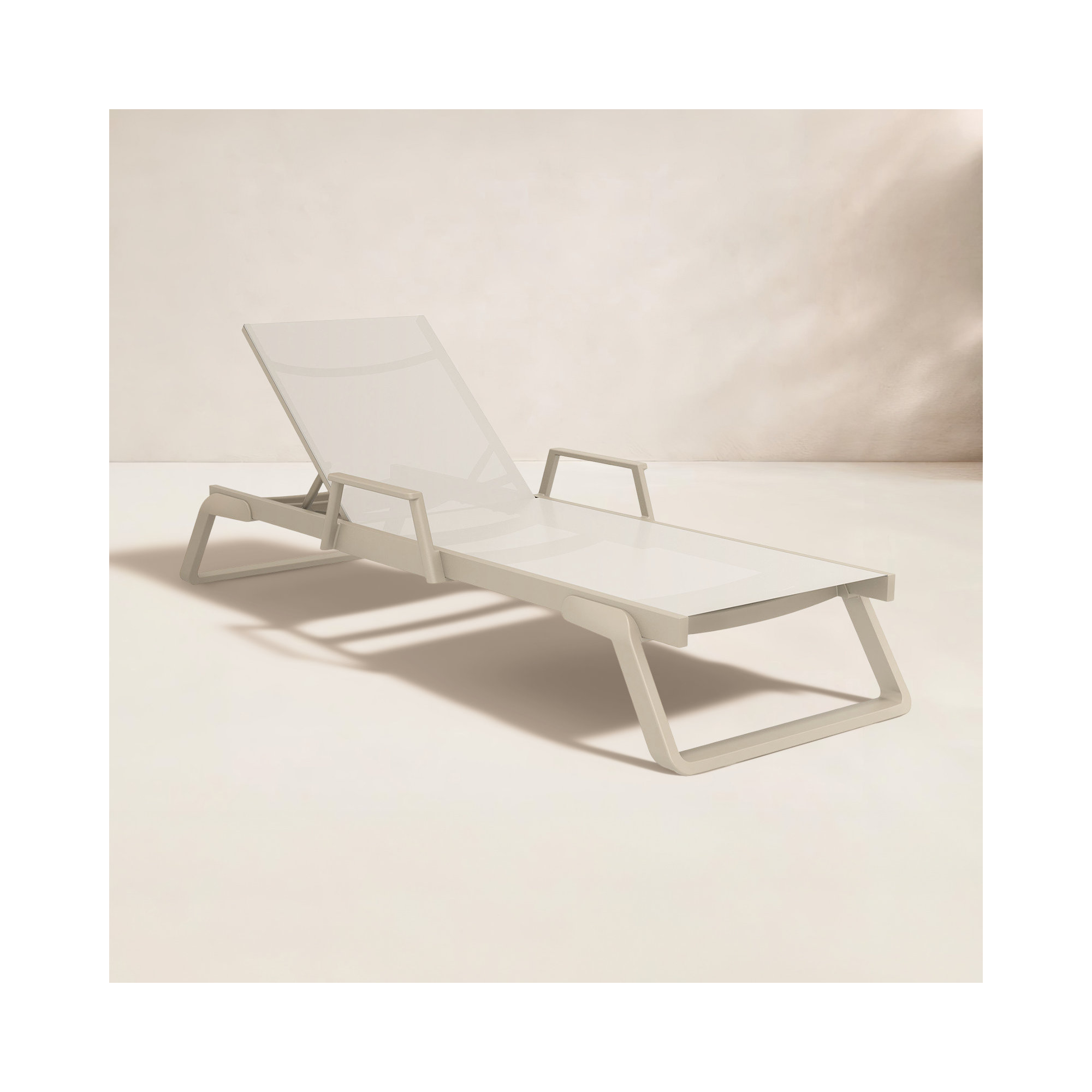 Genelda Outdoor Chaise Lounge, Taupe
