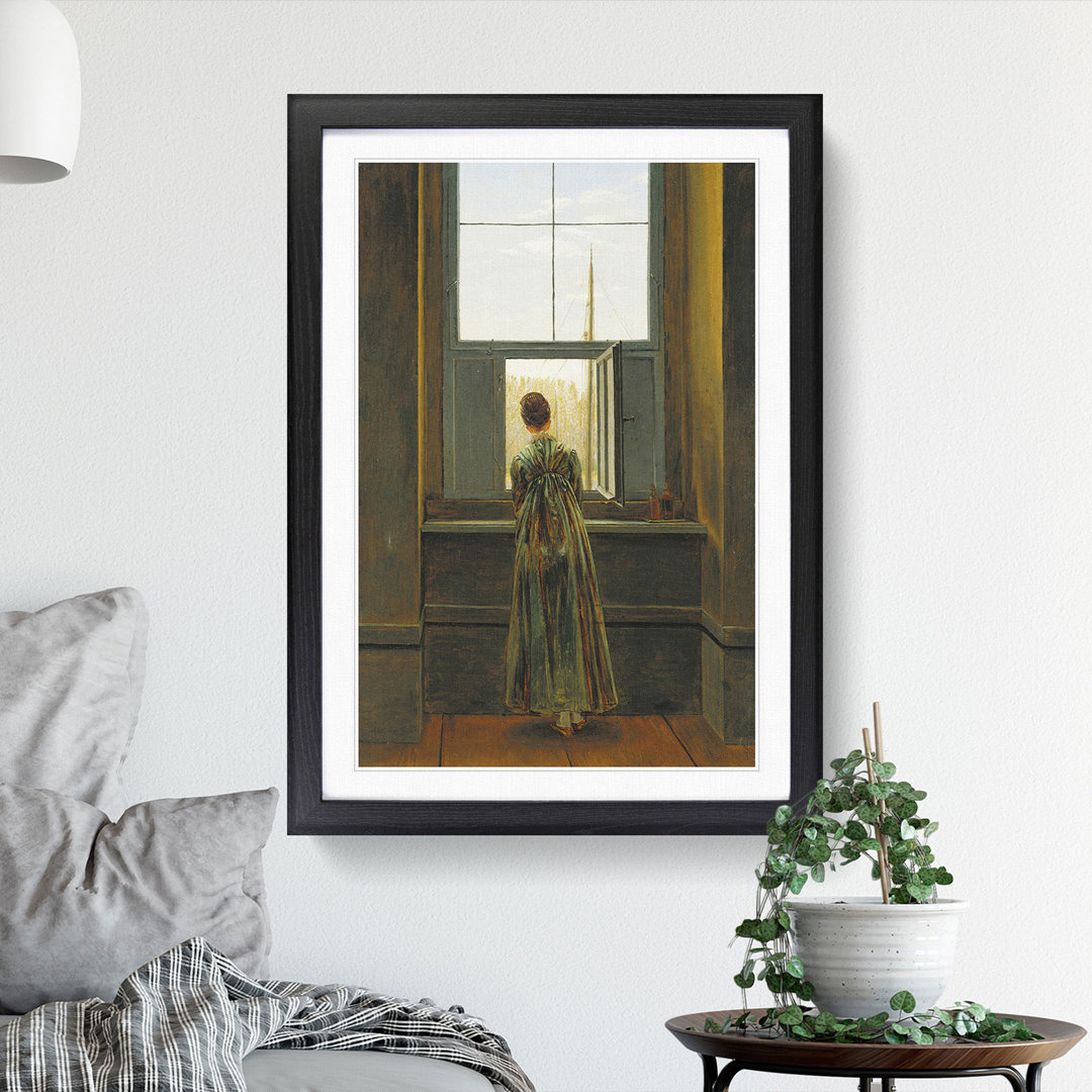 Woman at the Window by Caspar David Friedrich - Framed Print