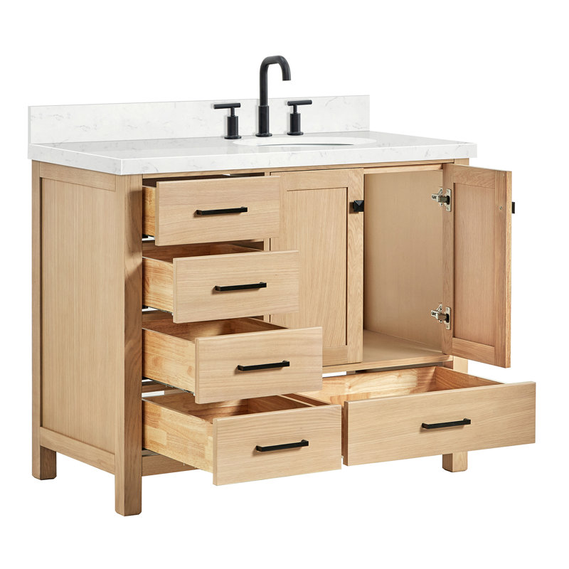  Meuble-lavabo simple 42,25 po avec plateau, Chêne