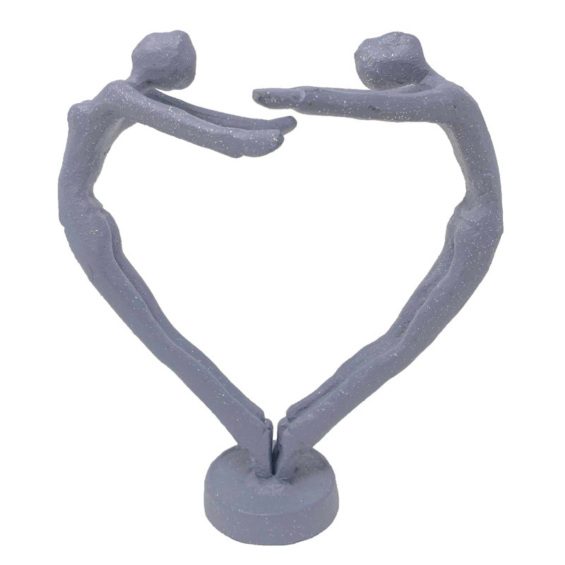 Renata HEART COUPLE Iron Figurine 15cm, Grey Shimmer