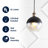 Kasey 1 - Light Brass Gold/Black Pendant