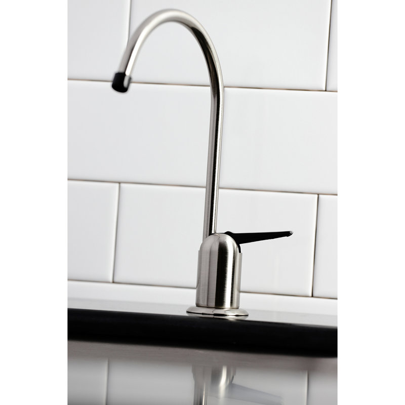 Kingston Brass Americana Single-Handle 1-Hole Deck Mount Water Filtration Faucet, Brushed Black Stainless Steel