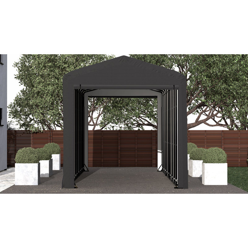 Garage Shelterube résistant au vent et à la neige, 14 x 40 x 16, gris
