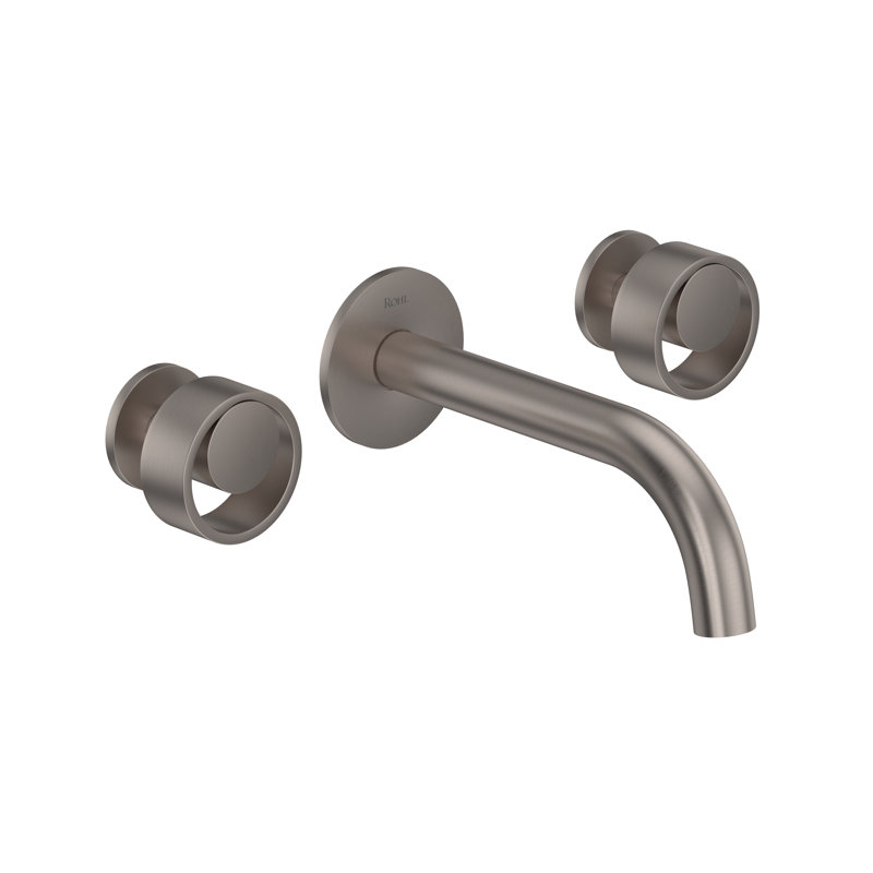 Eclissi Wall Mount Lavatory Faucet Trim With C-Spout, Satin Nickel