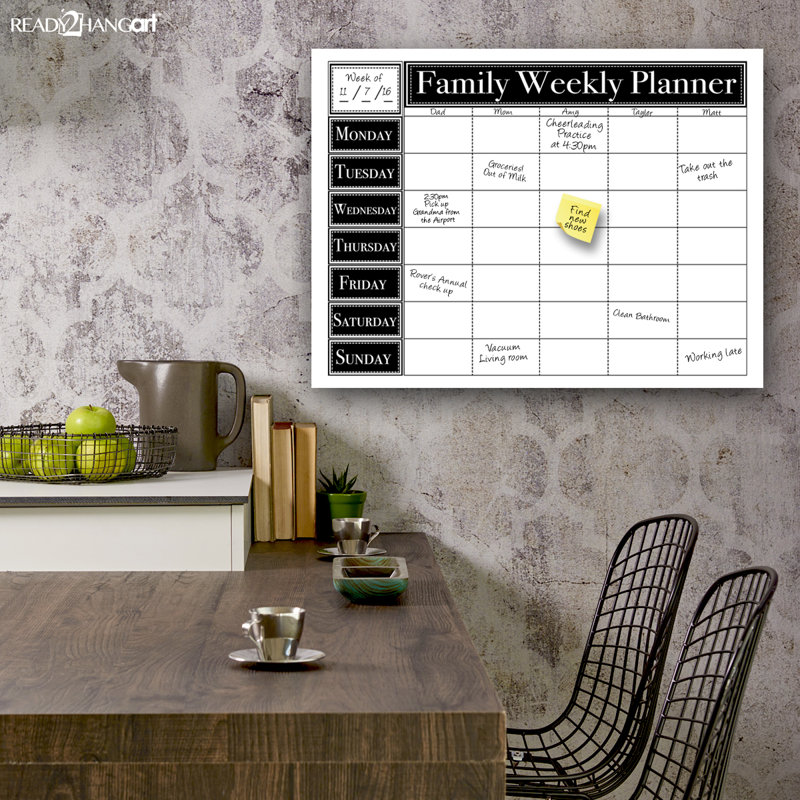Tableau effaçable mural Family, H 12 po x l 16 po x P 1,5 po