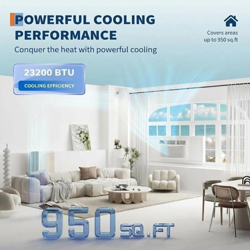 Climatiseur de fenêtre 23200 BTU avec chauffage