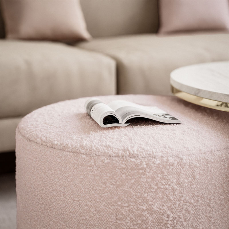 Kaulton Coffee Table, Wood, Gold chrome/White high gloss/Pink